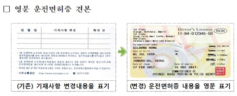 한국 운전면허증을 국제운전면허증으로 재발행!