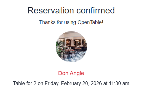 Don Angie - Opentable 예약팁